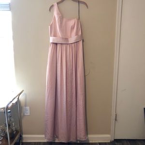 White by Vera Wang pink one shoulder dress